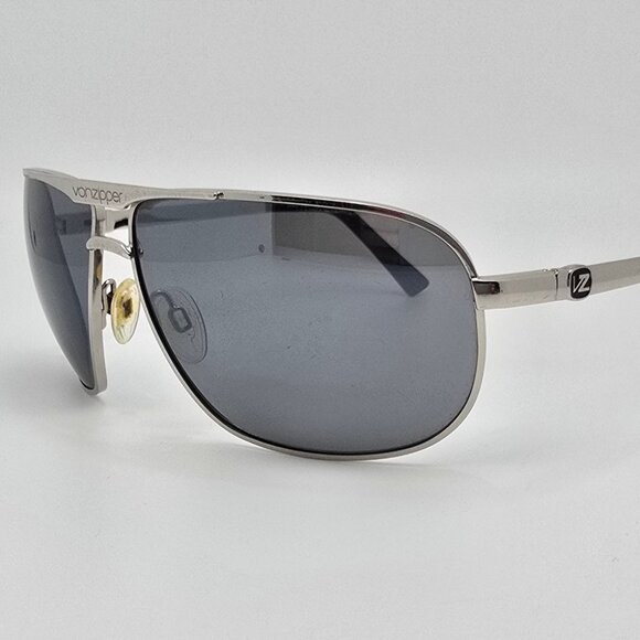 Von Zipper Skitch Silver Frame Silver Mirror Grey Base Lens Aviator Sunglasses - Picture 1 of 13